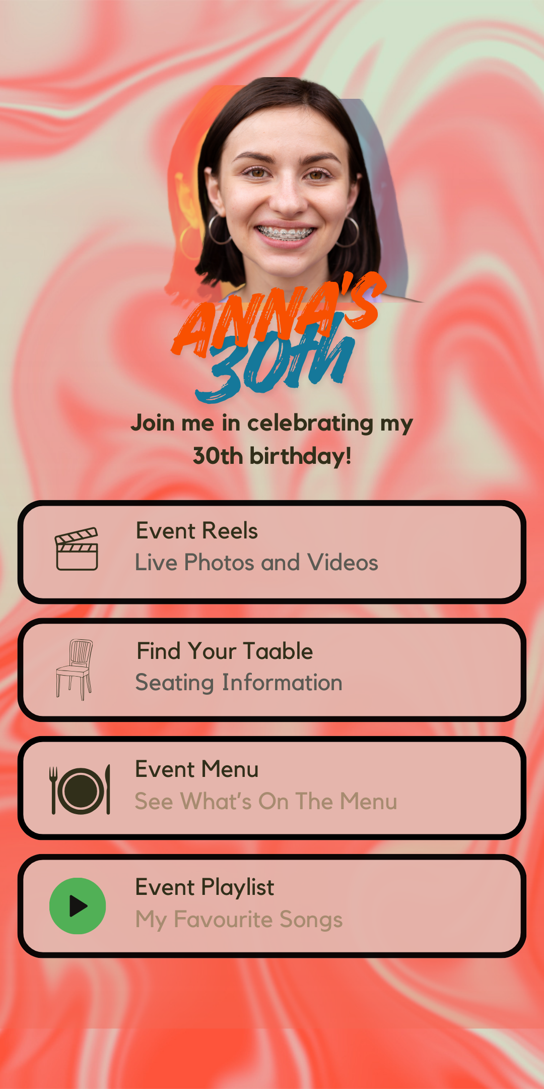 David & Ore wedding screen