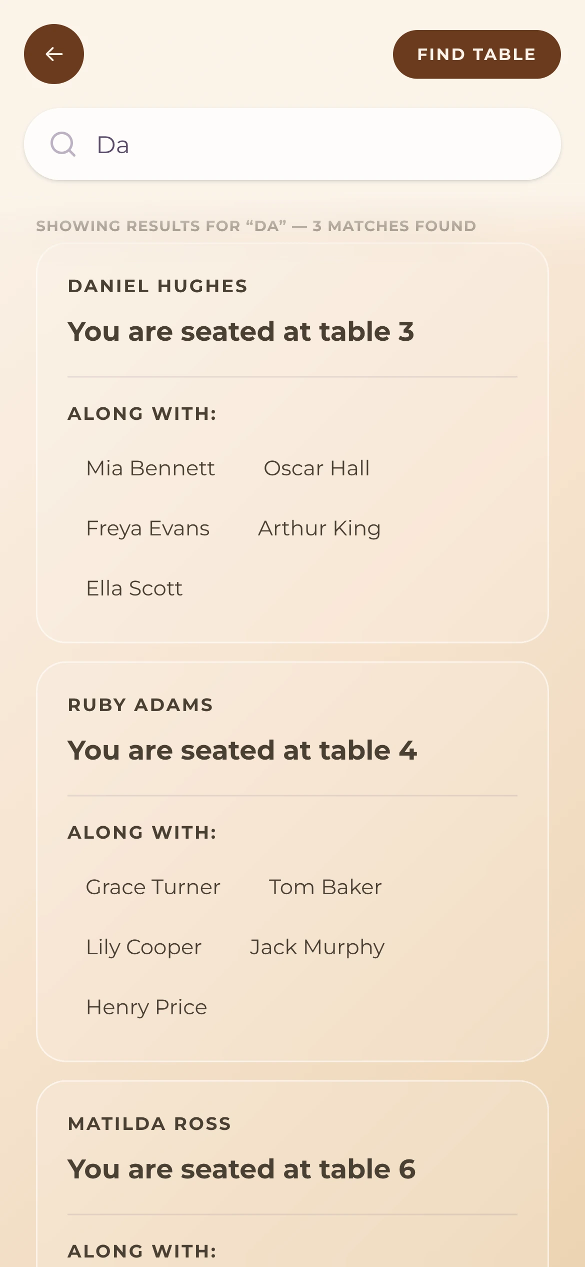 Find Your Table